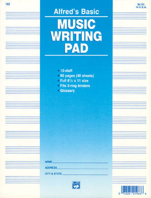 12 Stave Music Writing Pad (8 1/2