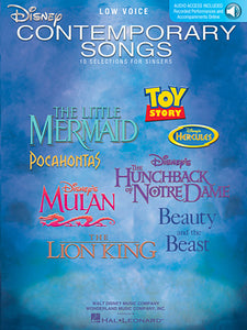 Disney Contemporary Songs for Low Voice Book with Online Audio