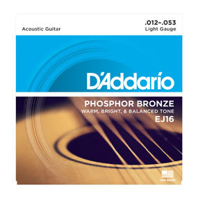 D'Addario EJ16-10P Light Gauge Phosphor Bronze Acoustic Guitar Strings 10 Sets