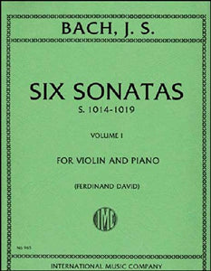 Bach Six Sonatas Vol. 1 for Violin with Piano Accompaniment International Edition [product type] Luscombe Music - Luscombe Music 