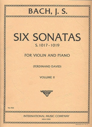 Bach Six Sonatas Vol. 2 for Violin with Piano Accompaniment International Edition [product type] Luscombe Music - Luscombe Music 