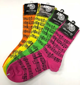 Colorful Sheet Music Patterned Women's Socks [product type] Luscombe Music - Luscombe Music 